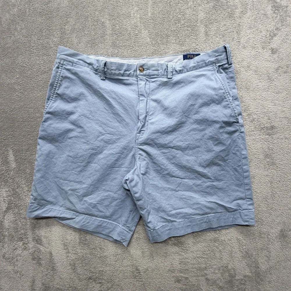 Polo Ralph Lauren Shorts Mens 40 Blue Chino Stretch Pockets 9 Inseam Classic Fit